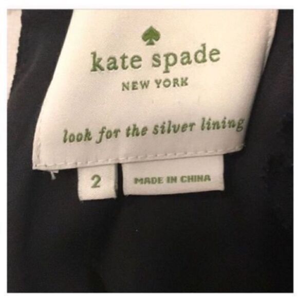 Kate Spade Women’s Size 2 Dizzy Dot Sheath Dress Black Tan 3/4 Sleeve High Neck - Picture 14 of 14